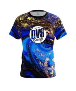 DV8 Blue and Gold Liquid Marble CoolWick Bowling Jersey
