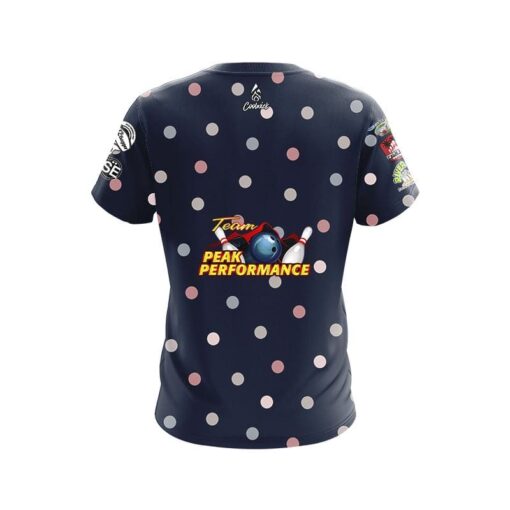 Peak Performance Navy Blue Polka Dots Replica CoolWick Bowling Jersey - Image 2