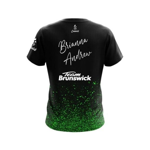 Brunswick Brianna Andrew Green Glitter CoolWick Bowling Jersey - Image 2