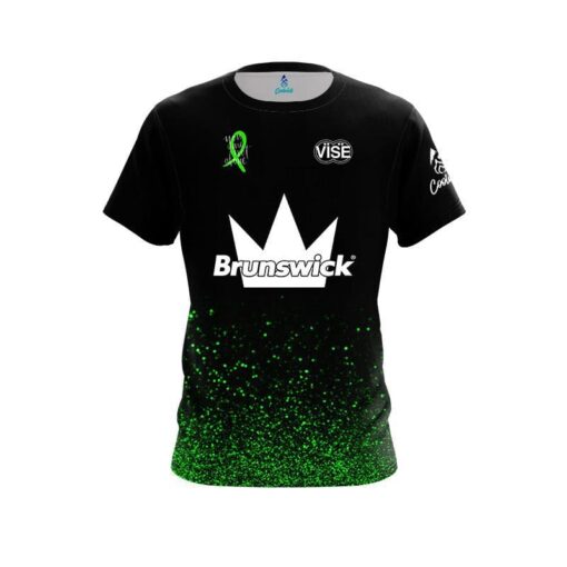 Brunswick Brianna Andrew Green Glitter CoolWick Bowling Jersey