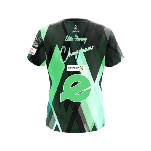 Ebonite AJ Chapman Grey Seafoam Diamonds CoolWick Bowling Jersey - Image 2