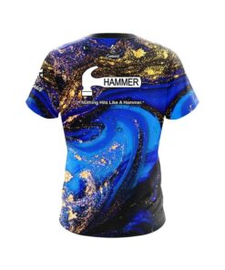 Alternative view of Hammer Blue and Gold Liquid Marble CoolWick Bowling Jersey
