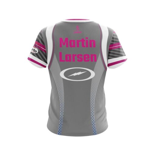 Storm Martin Larsen Grey Pink Replica CoolWick Bowling Jersey - Image 2