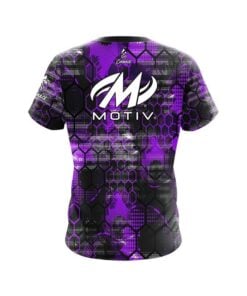 Alternative view of Motiv Purple Honeycomb CoolWick Bowling Jersey