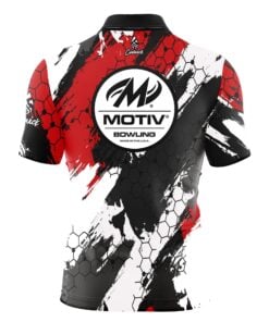 Alternative view of Motiv Red Hexagram Quick Ship CoolWick Sash Zip Bowling Jersey