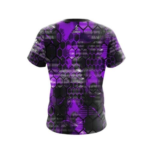 Plain Purple Honeycomb CoolWick Bowling Jersey - Image 2