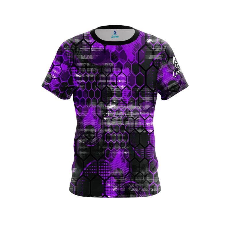 Plain Purple Honeycomb CoolWick Bowling Jersey