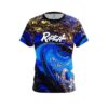 Radical Blue and Gold Liquid Marble CoolWick Bowling Jersey