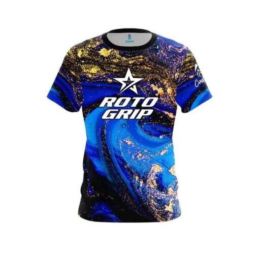 Roto Grip Blue and Gold Liquid Marble CoolWick Bowling Jersey