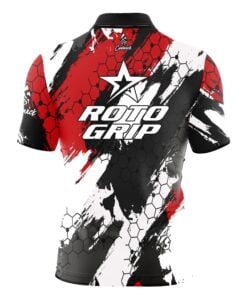 Alternative view of Roto Grip Red Hexagram Quick Ship CoolWick Sash Zip Bowling Jersey