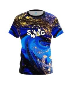 SWAG Blue and Gold Liquid Marble CoolWick Bowling Jersey