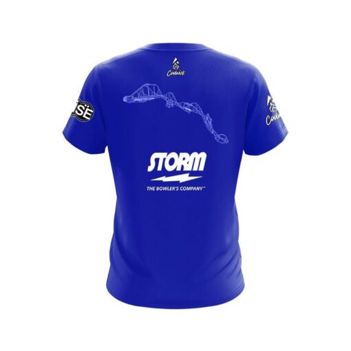 Storm Patrick Dombrowski Solid Blue Flier Replica CoolWick Bowling Jersey - Image 2
