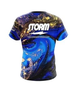 Alternative view of Storm Blue and Gold Liquid Marble CoolWick Bowling Jersey