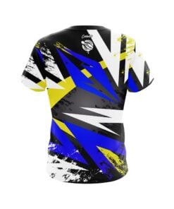 Alternative view of 12Bagger Bowling Strikers Laneside Prizm Blue, Black and Yellow CoolWick Bowling Jersey