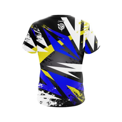 12Bagger Bowling Strikers Laneside Prizm Blue, Black and Yellow CoolWick Bowling Jersey - Image 2
