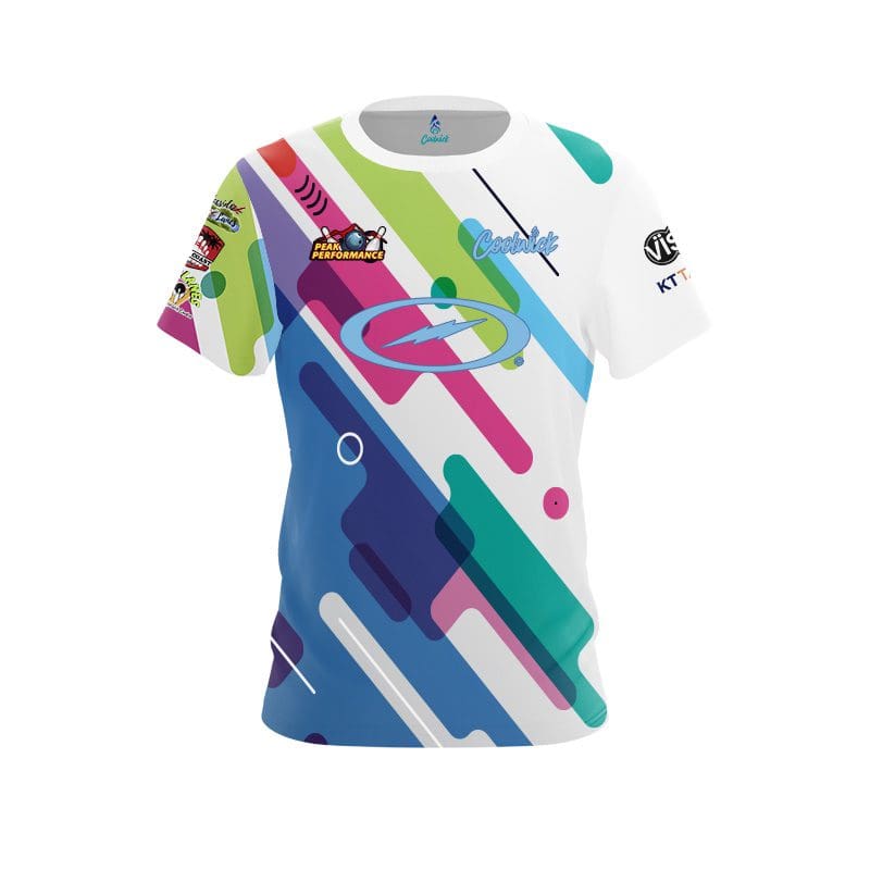 Storm Peak Performance Abstract Lines White Replica CoolWick Bowling Jersey