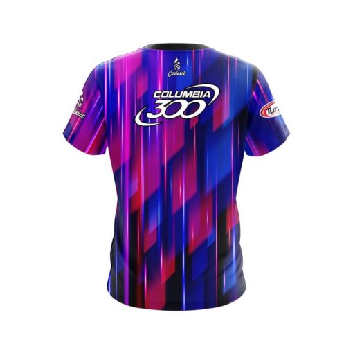 Columbia 300 Kenny Ryan High Speed Blue Purple CoolWick Bowling Jersey - Image 2