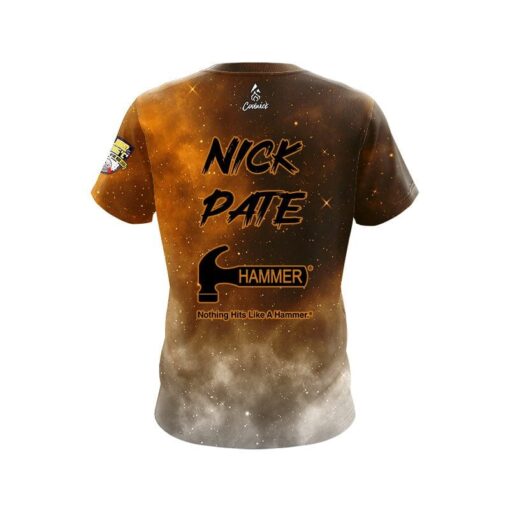 Hammer Nick Pate Orange White Galaxy Replica CoolWick Bowling Jersey - Image 2