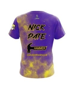 Alternative view of Hammer Nick Pate Purple Yellow Galaxy Replica CoolWick Bowling Jersey