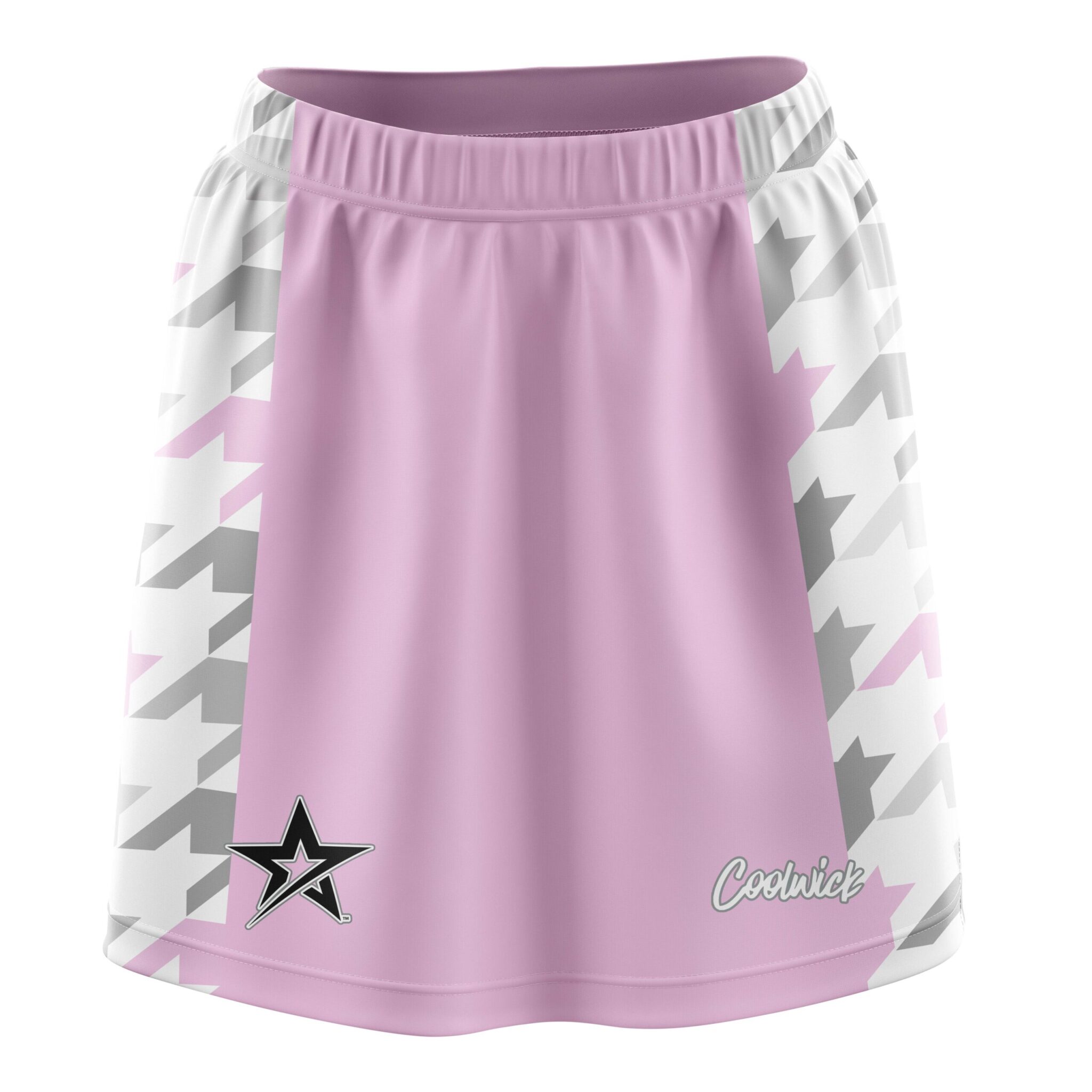Stefanie Johnson Roto Grip Houndstooth Pink Gray CoolWick Bowling Skort