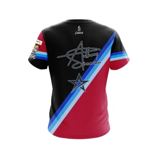 Roto Grip Anthony Simonsen Black Red Wave CoolWick Bowling Jersey - Image 2