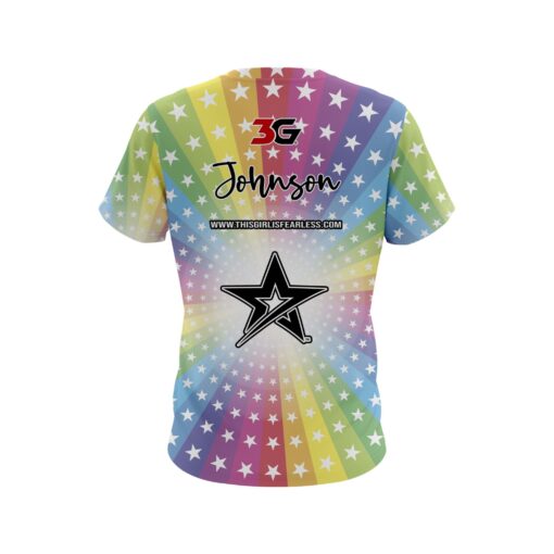 Stefanie Johnson Roto Grip Rainbow Brite CoolWick Bowling Jersey - Image 2