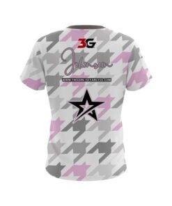 Alternative view of Stefanie Johnson Roto Grip Houndstooth Pink Gray CoolWick Bowling Jersey