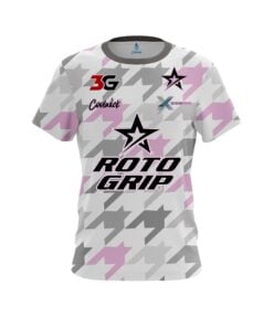Stefanie Johnson Roto Grip Houndstooth Pink Gray CoolWick Bowling Jersey