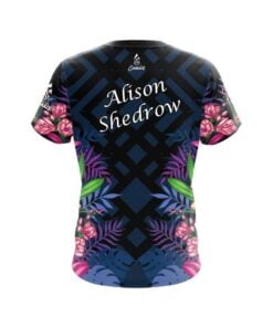 Alternative view of Alison Shedrow Tropical Floral Leaves CoolWick Bowling Jersey