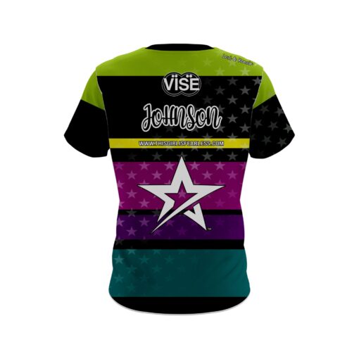 Stefanie Johnson Roto Grip All Star Multi Stripes CoolWick Bowling Jersey - Image 2