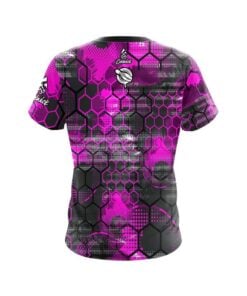 Alternative view of 12Bagger Pink Honeycomb CoolWick Bowling Jersey