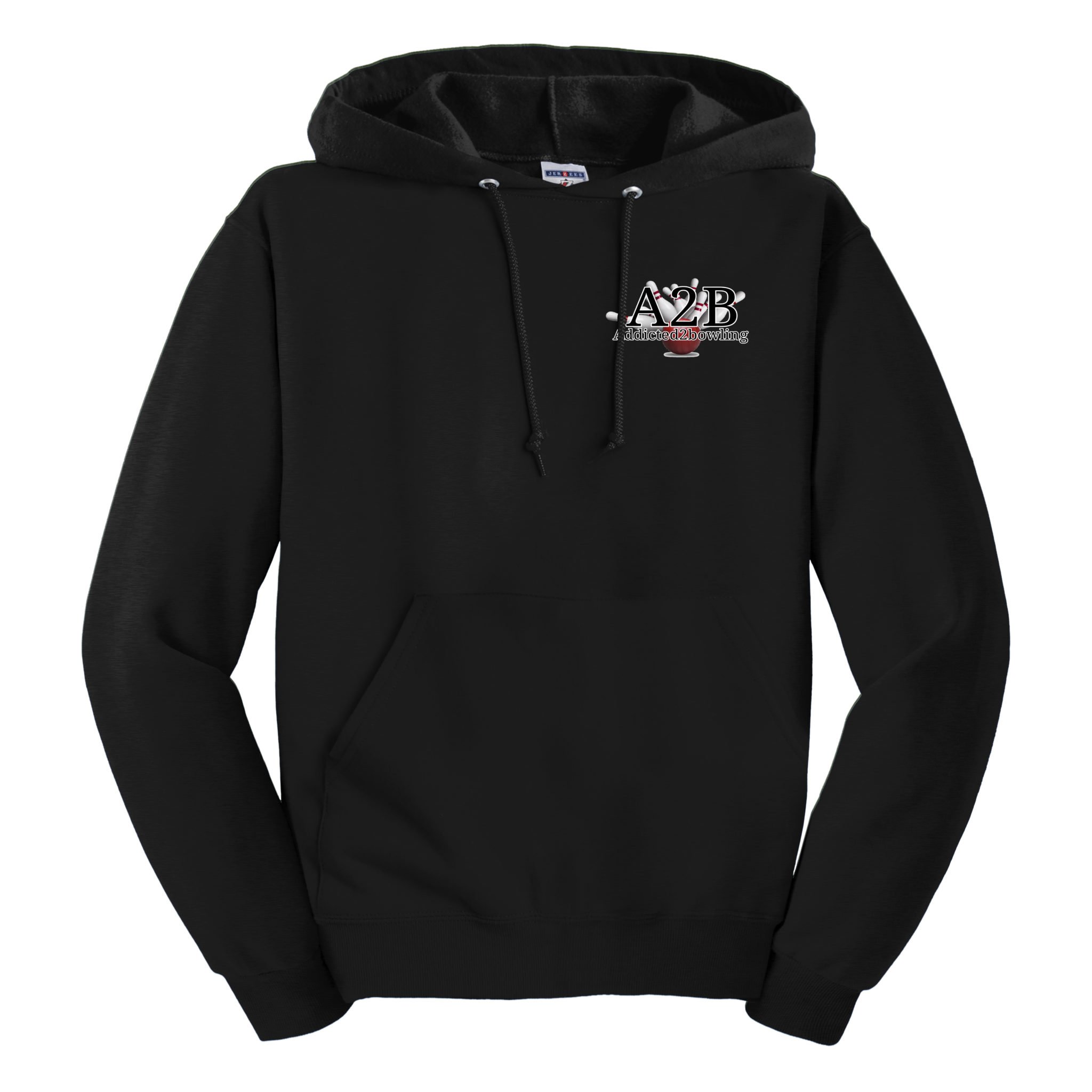 A2B Addicted to Bowling Embroidered Black Unisex Hoodie
