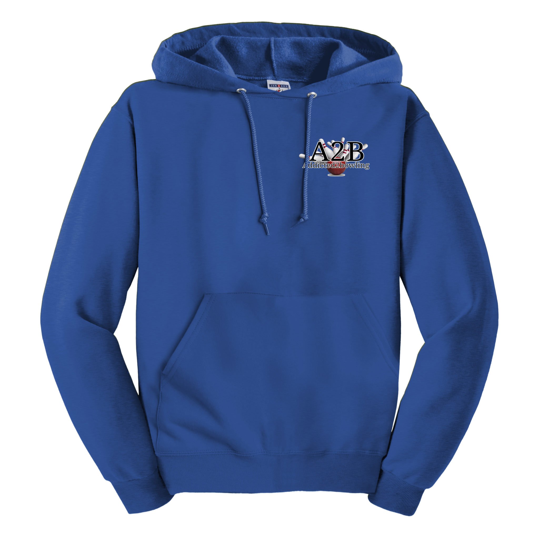 A2B Addicted to Bowling Embroidered Royal Unisex Hoodie