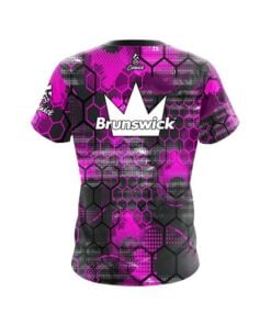 Alternative view of Brunswick Pink Honeycomb CoolWick Bowling Jersey