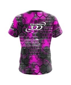 Alternative view of Columbia 300 Pink Honeycomb CoolWick Bowling Jersey