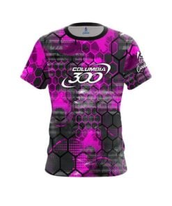 Columbia 300 Pink Honeycomb CoolWick Bowling Jersey