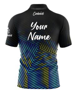 Alternative view of CoolWick Elite Blue Yellow Fixation Sash Zip Jersey