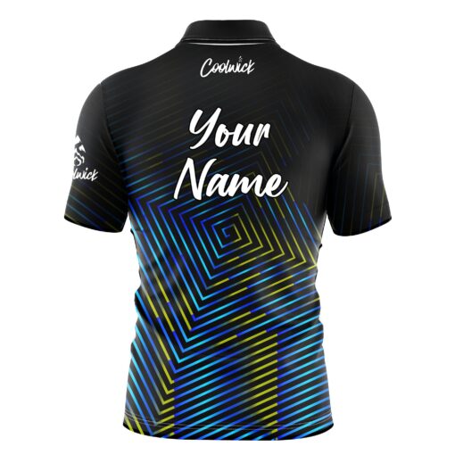 CoolWick Elite Blue Yellow Fixation Sash Zip Jersey - Image 2