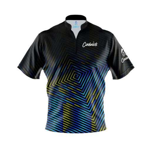 CoolWick Elite Blue Yellow Fixation Sash Zip Jersey