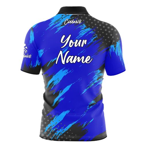 CoolWick Elite Blue Maverick Sash Zip Jersey - Image 2