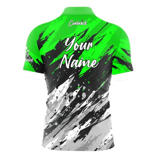 CoolWick Elite Green Skirmish Sash Zip Jersey - Image 2