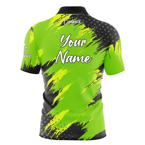 CoolWick Elite Green Yellow Maverick Sash Zip Jersey - Image 2