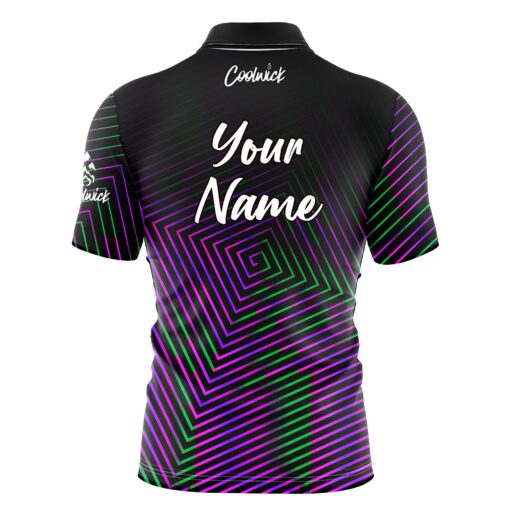 CoolWick Elite Purple Green Fixation Sash Zip Jersey - Image 2