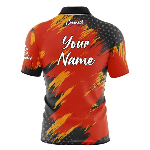 CoolWick Elite Red Orange Maverick Sash Zip Jersey - Image 2