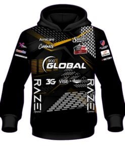 Limited Edition Sean Rash Yellow Black Carbon Fiber CoolWick Bowling Hoodie