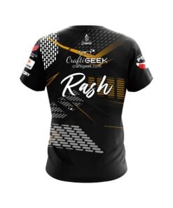 Alternative view of Limited Edition Sean Rash Yellow Black Carbon Fiber CoolWick Bowling Jersey