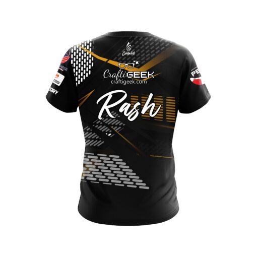 Limited Edition Sean Rash Yellow Black Carbon Fiber CoolWick Bowling Jersey - Image 2