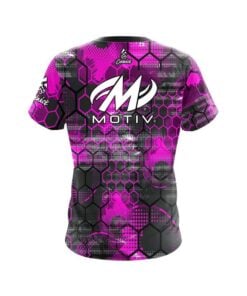 Alternative view of Motiv Pink Honeycomb CoolWick Bowling Jersey