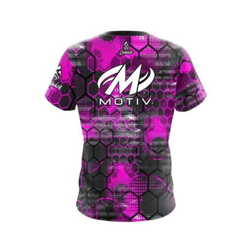 Motiv Pink Honeycomb CoolWick Bowling Jersey - Image 2