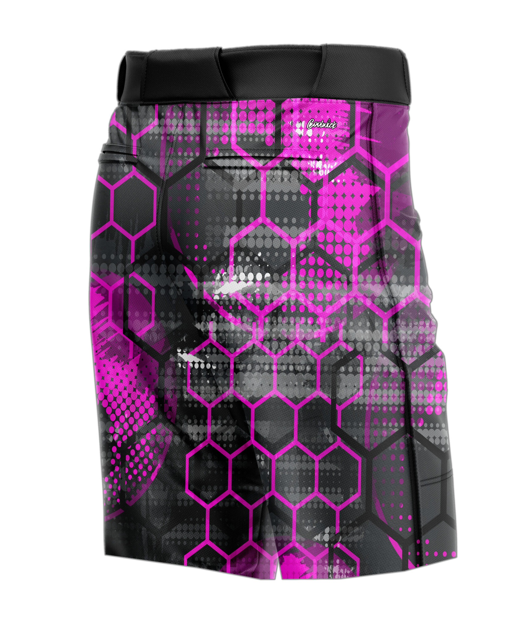 Pink Honeycomb CoolWick Bowling Shorts - Coolwick Bowling Apparel